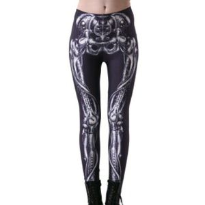 🎃 Mechanical bones skeleton leggings